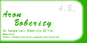 aron boberity business card